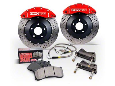 StopTech ST-60 Performance Drilled Coated 2-Piece Front Big Brake Kit with 380x35mm Rotors; Silver Calipers (15-16 Sierra 1500)