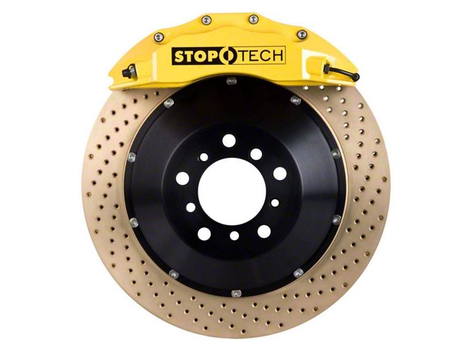 StopTech ST-60 Performance Drilled Coated 2-Piece Front Big Brake Kit; Yellow Calipers (07-13 Sierra 1500)