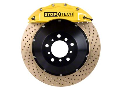 StopTech ST-60 Performance Drilled Coated 2-Piece Front Big Brake Kit; Yellow Calipers (07-13 Sierra 1500)