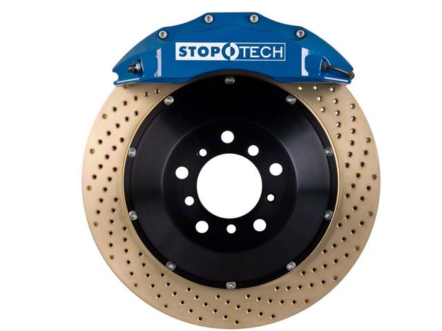 StopTech ST-60 Performance Drilled Coated 2-Piece Rear Big Brake Kit; Blue Calipers (07-13 Sierra 1500)