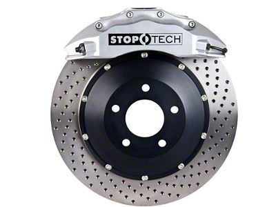 StopTech ST-60 Performance Drilled 2-Piece Front Big Brake Kit; Silver Calipers (07-13 Sierra 1500)