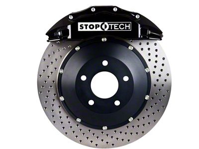 StopTech ST-60 Performance Drilled 2-Piece Rear Big Brake Kit; Black Calipers (07-13 Sierra 1500)