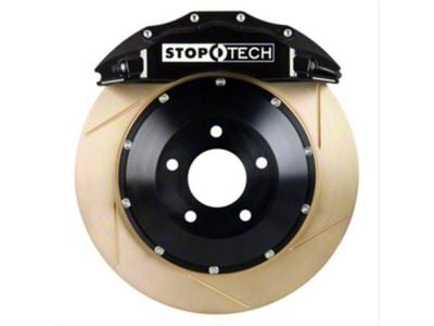 StopTech ST-60 Performance Slotted Coated 2-Piece Front Big Brake Kit; Black Calipers (07-13 Sierra 1500)
