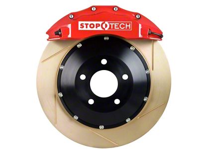 StopTech ST-60 Performance Slotted Coated 2-Piece Rear Big Brake Kit; Red Calipers (07-13 Sierra 1500)