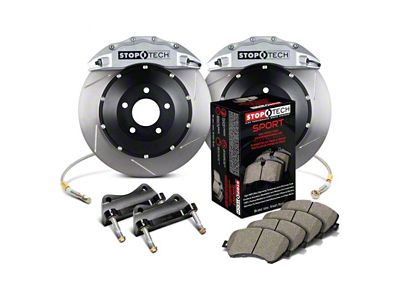 StopTech ST-60 Performance Slotted 2-Piece Front Big Brake Kit; Silver Calipers (07-13 Sierra 1500)
