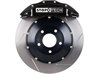 StopTech ST-60 Performance Slotted 2-Piece Rear Big Brake Kit; Black Calipers (07-13 Sierra 1500)