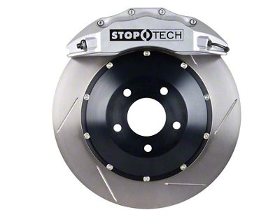 StopTech ST-60 Performance Slotted 2-Piece Rear Big Brake Kit; Silver Calipers (07-13 Sierra 1500)