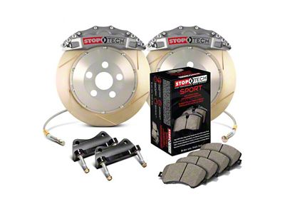 StopTech ST-60 Trophy Sport Slotted Coated 2-Piece Front Big Brake Kit with 380x32mm Rotors; Silver Calipers (99-06 Sierra 1500)