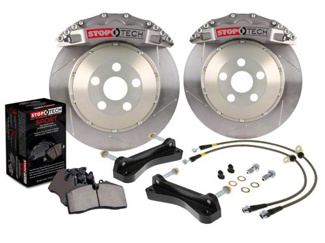 StopTech ST-60 Trophy Sport Slotted Coated 2-Piece Front Big Brake Kit with 380x35mm Rotors; Silver Calipers (15-16 Sierra 1500)