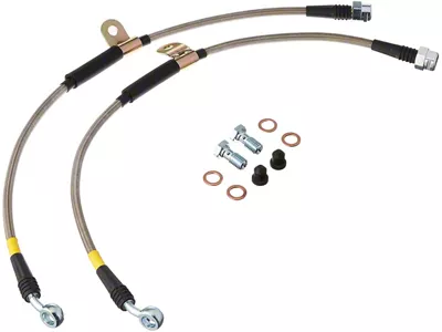 StopTech Stainless Steel Braided Brake Line Kit; Front (07-18 Sierra 1500)