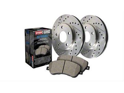 StopTech Sport Axle Drilled and Slotted 6-Lug Brake Rotor and Pad Kit; Front and Rear (07-13 Silverado 1500 w/ Rear Disc Brakes)