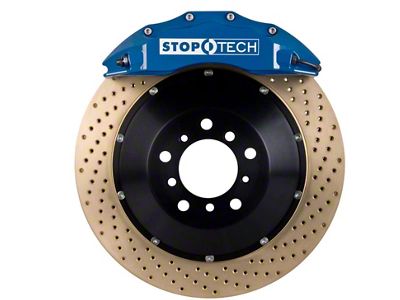 StopTech ST-60 Performance Drilled Coated 2-Piece Front Big Brake Kit; Blue Calipers (07-13 Silverado 1500)