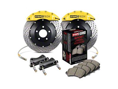 StopTech ST-60 Performance Drilled 2-Piece Rear Big Brake Kit; Yellow Calipers (07-13 Silverado 1500)