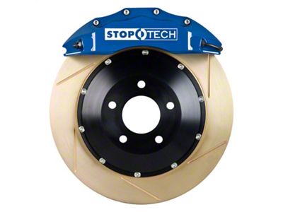StopTech ST-60 Performance Slotted Coated 2-Piece Rear Big Brake Kit; Blue Calipers (07-13 Silverado 1500)