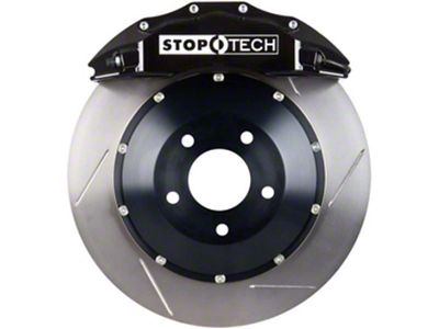 StopTech ST-60 Performance Slotted 2-Piece Rear Big Brake Kit; Black Calipers (07-13 Silverado 1500)