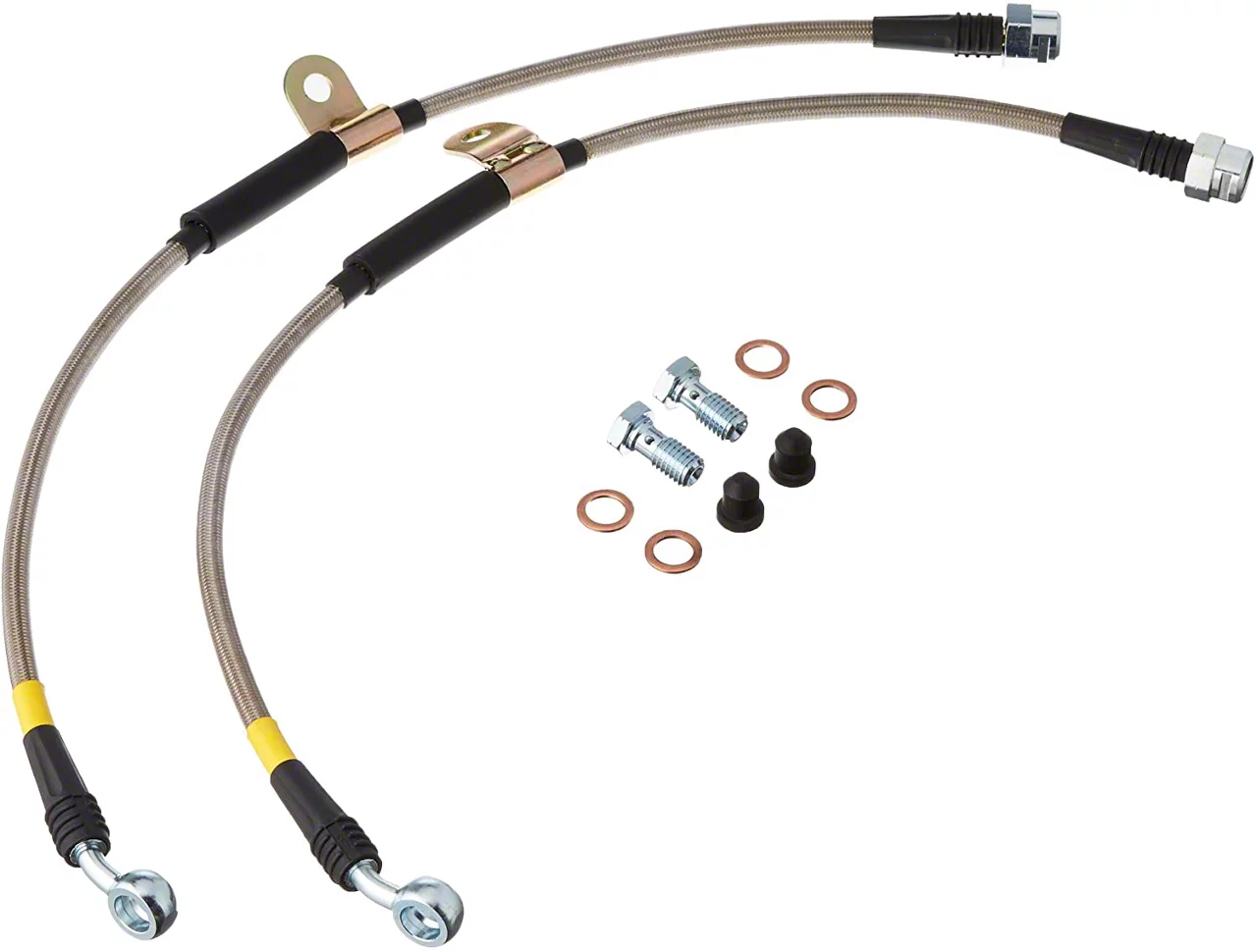 StopTech Silverado 1500 Stainless Steel Braided Brake Line Kit; Front