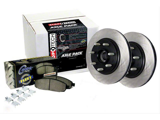 StopTech Truck Axle Slotted 6-Lug Brake Rotor and Pad Kit; Rear (07-13 Silverado 1500 w/ Rear Disc Brakes)