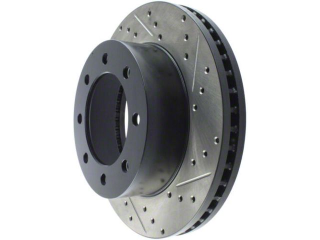 StopTech Sport Drilled and Slotted 8-Lug Rotor; Front Driver Side (11-12 4WD F-250 Super Duty)