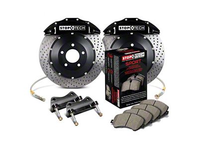 StopTech ST-60 Performance Drilled 2-Piece Front Big Brake Kit; Black Calipers (07-14 Tahoe)