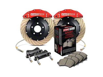 StopTech ST-60 Performance Drilled Coated 2-Piece Front Big Brake Kit with 380x35mm Rotors; Red Calipers (07-14 Tahoe)