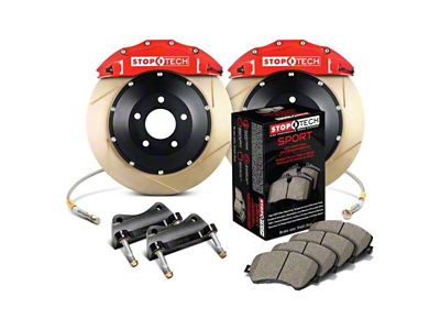 StopTech ST-60 Performance Slotted Coated 2-Piece Rear Big Brake Kit; Red Calipers (07-20 Tahoe)