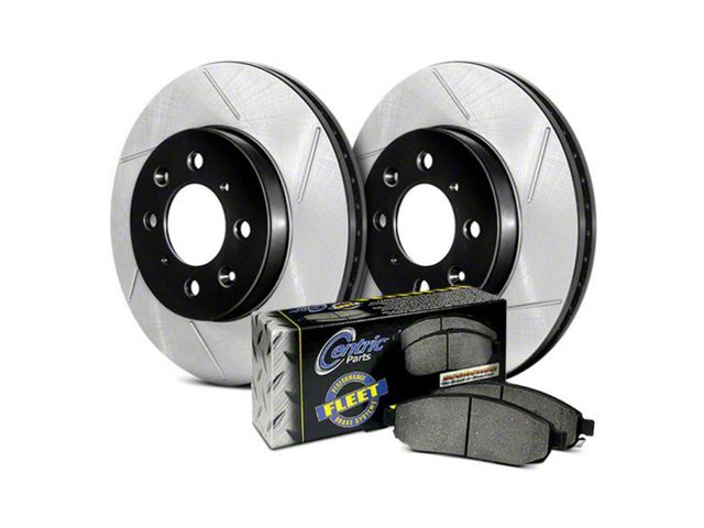 StopTech Truck Axle Slotted 6-Lug Brake Rotor and Pad Kit; Front (07-08 Tahoe w/ 351C or 352C Brake Caliper Casting; 09-20 Tahoe)
