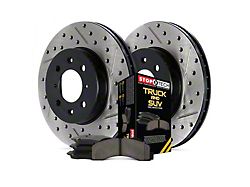 StopTech Truck Axle Slotted and Drilled 6-Lug Brake Rotor and Pad Kit; Rear (07-14 Tahoe)