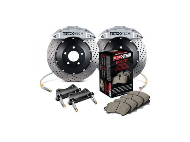 StopTech ST-60 Performance Drilled 2-Piece Front Big Brake Kit; Silver Calipers (07-14 Yukon)