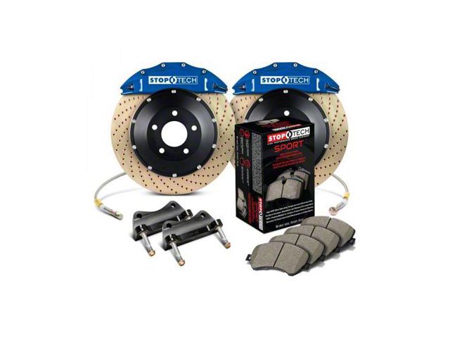 StopTech ST-60 Performance Drilled Coated 2-Piece Front Big Brake Kit; Blue Calipers (07-14 Yukon)