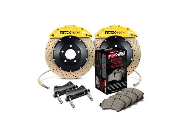 StopTech ST-60 Performance Drilled Coated 2-Piece Front Big Brake Kit; Yellow Calipers (07-14 Yukon)