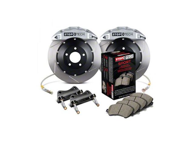 StopTech ST-60 Performance Slotted 2-Piece Front Big Brake Kit; Silver Calipers (07-14 Yukon)