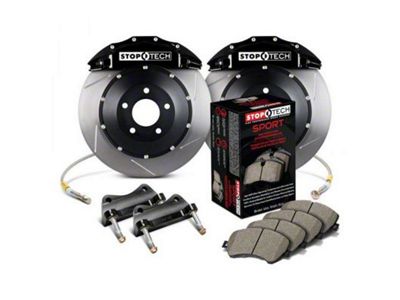 StopTech ST-60 Performance Slotted 2-Piece Rear Big Brake Kit; Black Calipers (07-20 Yukon)