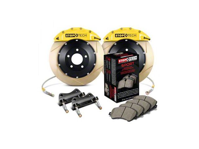 StopTech ST-60 Performance Slotted Coated 2-Piece Rear Big Brake Kit; Yellow Calipers (07-20 Yukon)