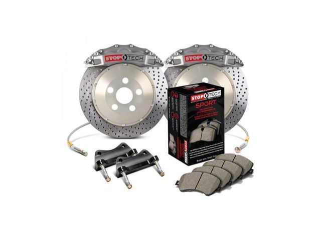 StopTech ST-60 Trophy Sport Drilled 2-Piece Front Big Brake Kit with 380x35mm Rotors; Silver Calipers (07-14 Yukon)