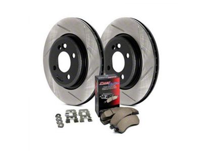 StopTech Street Axle Slotted 6-Lug Brake Rotor and Pad Kit; Rear (07-14 Yukon)