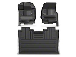 Front and Rear Floor Liners; Black (15-25 F-150 SuperCrew w/o Rear Underseat Storage)