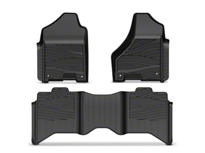 Front and Rear Floor Liners; Black (13-18 RAM 1500 Crew Cab)