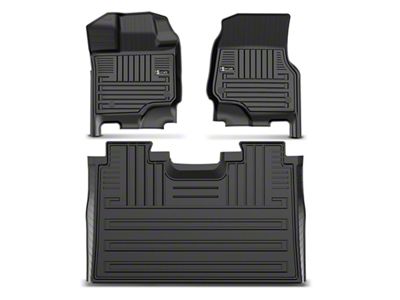 Front and Rear Floor Liners; Black (13-18 RAM 1500 Crew Cab)