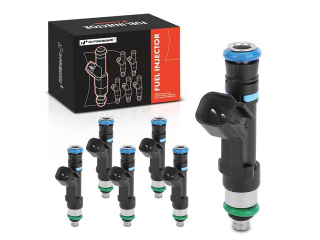 Ram Injector Testor RAM 1500 Fuel Injector Kit; Set of 6; Black (04-12 3.7L RAM 1500 ...