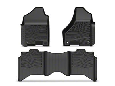Front and Rear Floor Liners; Black (10-18 RAM 3500 Crew Cab)