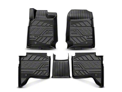 Front and Rear Floor Liners; Black (19-24 Ranger SuperCrew)