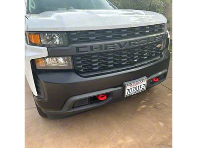 GT4 Tow Hooks with Red D-Ring; Front (19-25 Silverado 1500)