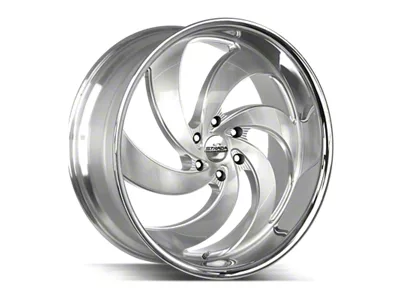 Strada Retro 6 Brushed Face Silver Milled with Stainless Steel Lip 6-Lug Wheel; 26x10; 26mm Offset (07-13 Sierra 1500)