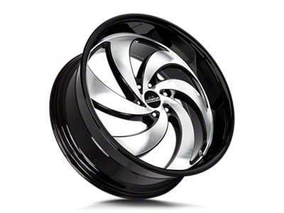 Strada Retro 6 Gloss Black Machined 6-Lug Wheel; 26x10; 26mm Offset (07-13 Silverado 1500)