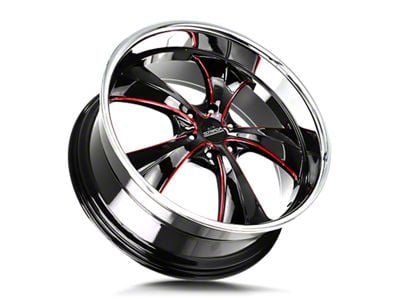 Strada Old Skool Gloss Black Candy Red Milled 6-Lug Wheel; 24x10; 24mm Offset (19-26 Sierra 1500)