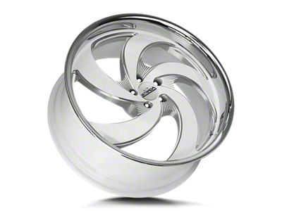 Strada Retro 5 Gloss White Milled with Stainless Steel Lip 6-Lug Wheel; 22x10; 24mm Offset (99-06 Sierra 1500)