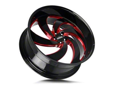 Strada Retro 6 Gloss Black Candy Red Milled 6-Lug Wheel; 26x10; 26mm Offset (99-06 Silverado 1500)