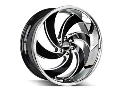 Strada Retro 6 Gloss Black Milled with Stainless Steel Lip 6-Lug Wheel; 26x10; 26mm Offset (99-06 Silverado 1500)