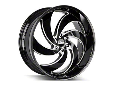 Strada Retro 6 Gloss Black Milled 6-Lug Wheel; 26x10; 26mm Offset (99-06 Silverado 1500)