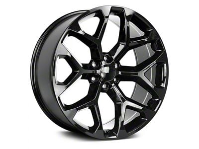 Strada OE Replica Snowflake All Gloss Black 6-Lug Wheel; 22x9; 31mm Offset (07-13 Sierra 1500)
